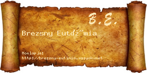 Brezsny Eutímia névjegykártya